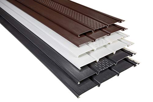 RAINWAY Kunststoffpaneele & Zubehör - Verkleidung von Dachüberständen, Decken- & Wandflächen - (1 Paneel, 3m perforiert braun) Regenschutz Garage